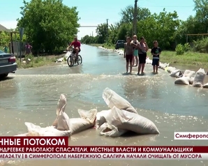 Крымские «Зелёные» помогают местным жителям Симферопольского района спастись от наводнения